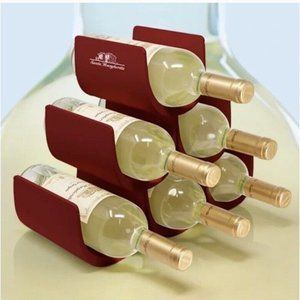 Alessi "Noe" Modular Wine 6 Bottle Holder, Dark Red